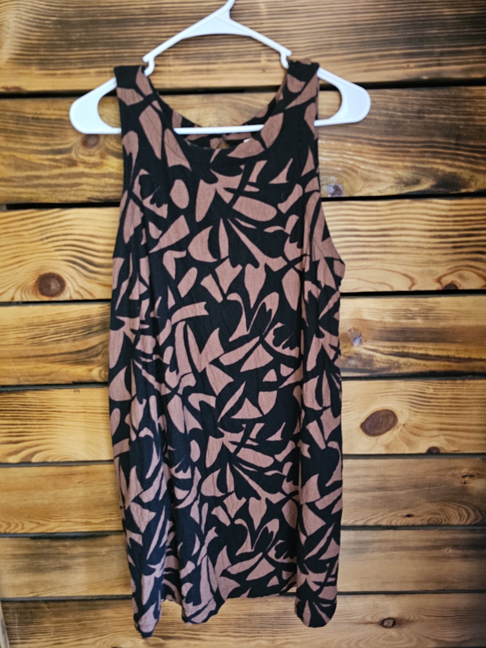 a new day Black and Brown Abstract Sleeveless Mini Dress